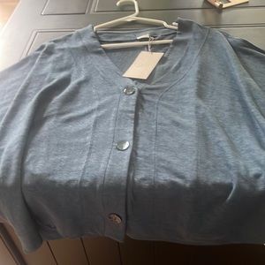 Poetry dark teal/ blue linen sweater light weight